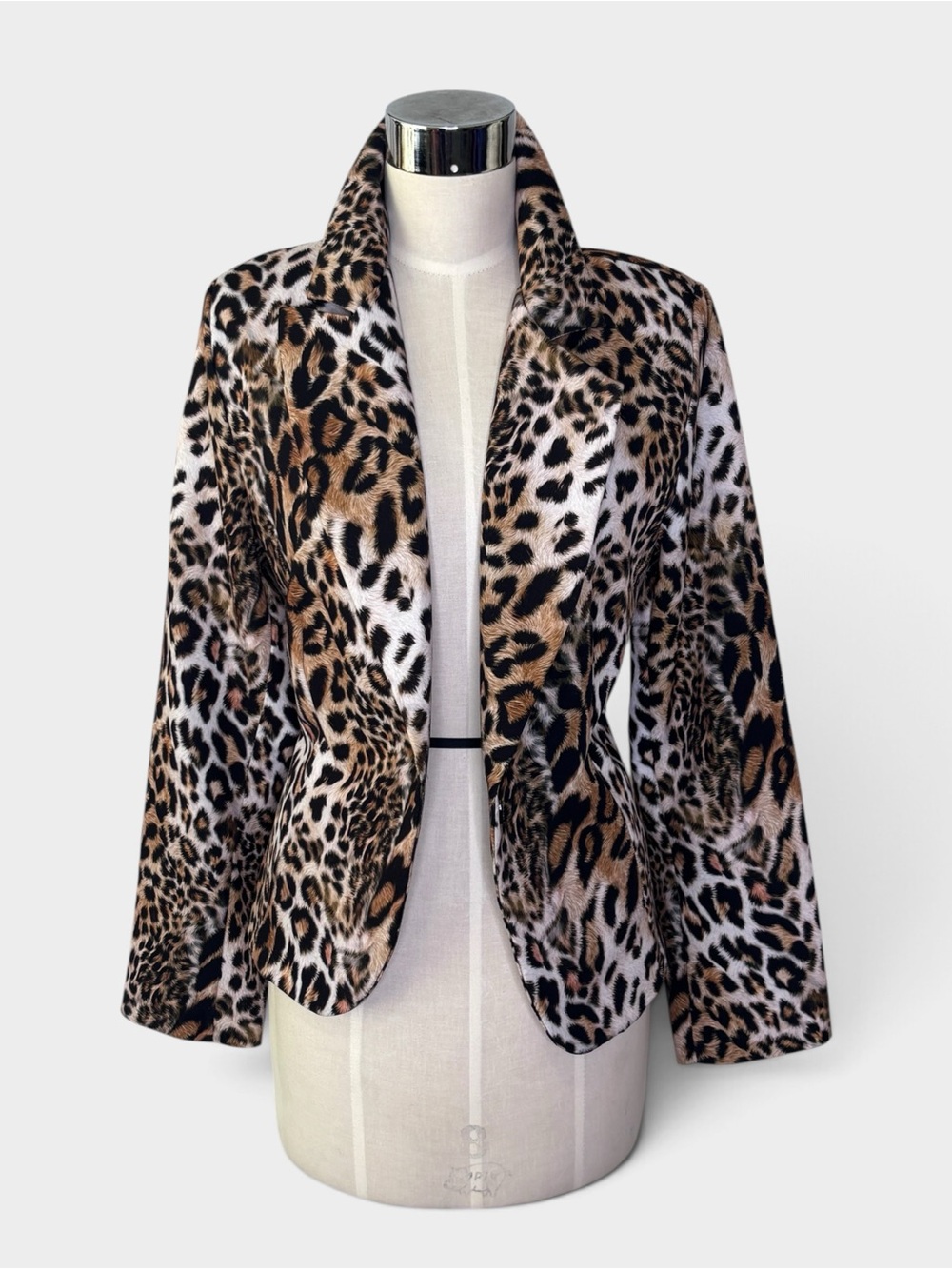 Madi in Italy Leopard Print Faux Fur Blazer - Brown/Black